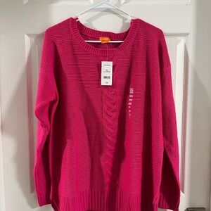 Joe Fresh Women's Fuchsia Crew Neck Sweater